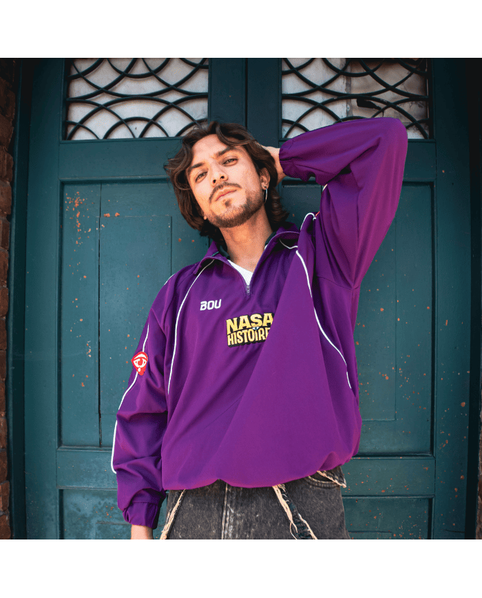 CHAQUETA LA PIEL FLOR MORADA 2