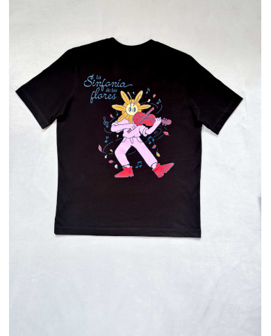 Camiseta negra Tulipán  saxofón