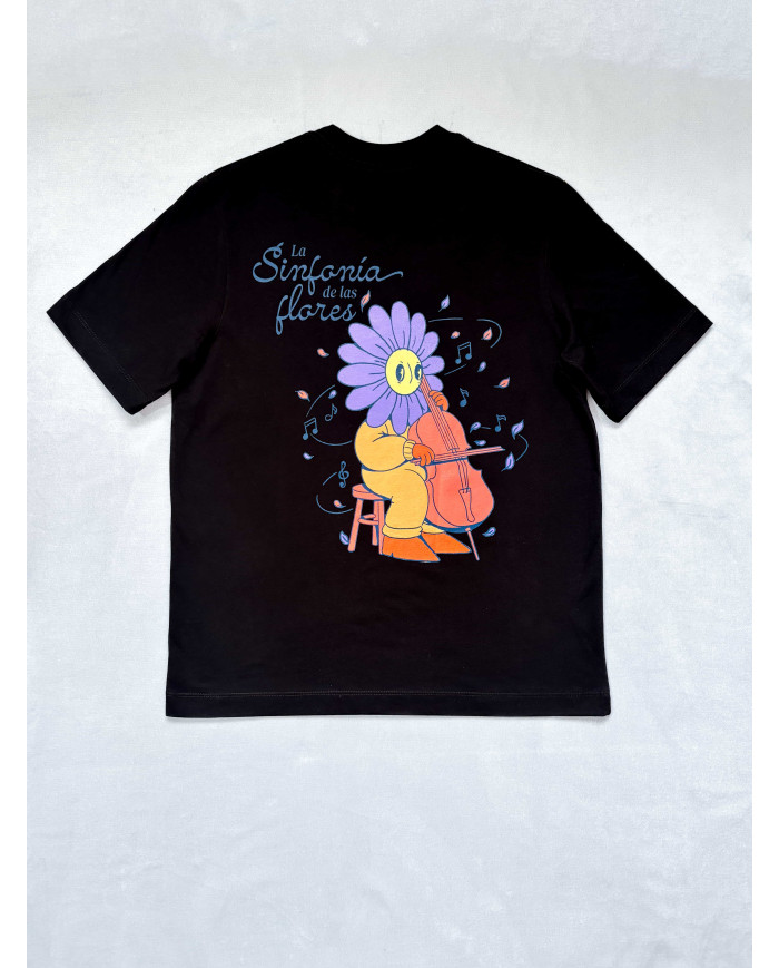 Camiseta flor tocando violonchelo