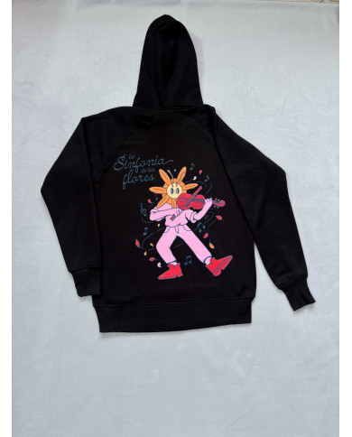 Hoodie negro flor violín
