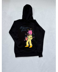 Hoodie negro flor violonchelo