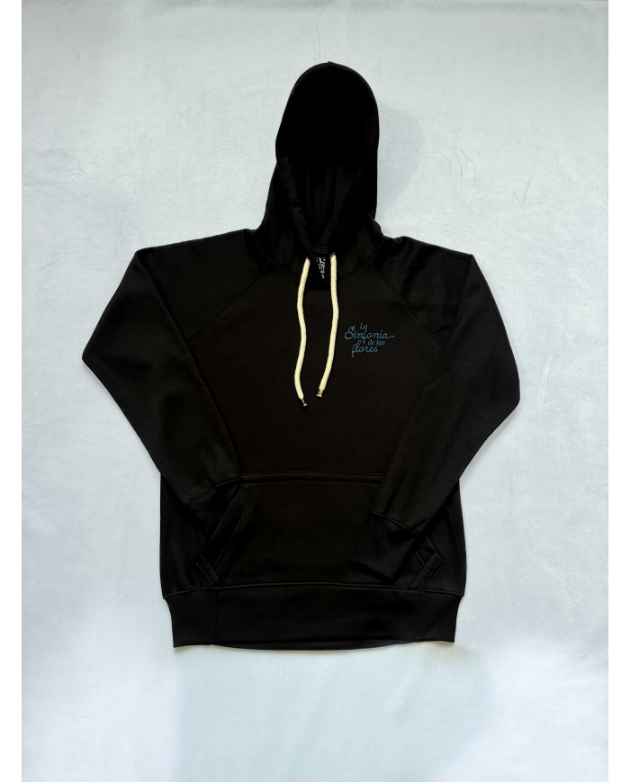 Hoodie negro tulipán saxofón