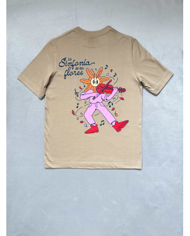 Camiseta negra Tulipán  saxofón